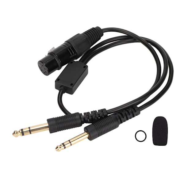 XLR til GA dobbel plugg kabeladapter for Airbus hodetelefonadapter for luftfartshodetelefoner med 5 pinner