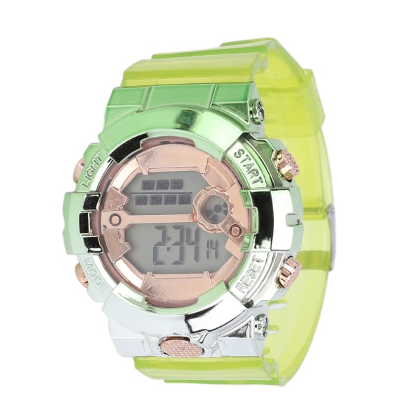 Digital Watch Gradient Color Fashionabla enkel elektronisk watch för studenter Par Grön Silver