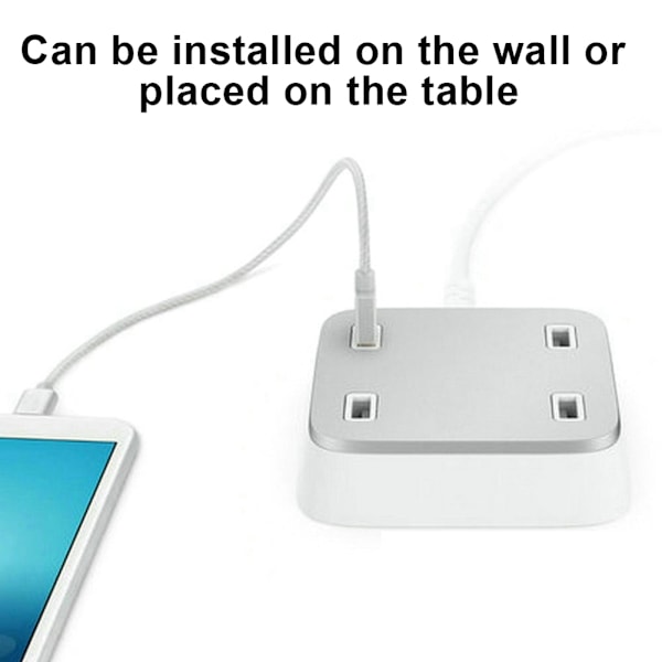 XBX07A 4-porters USB Hjemme AC Vegglader 4 USB 5A Lader Hvit