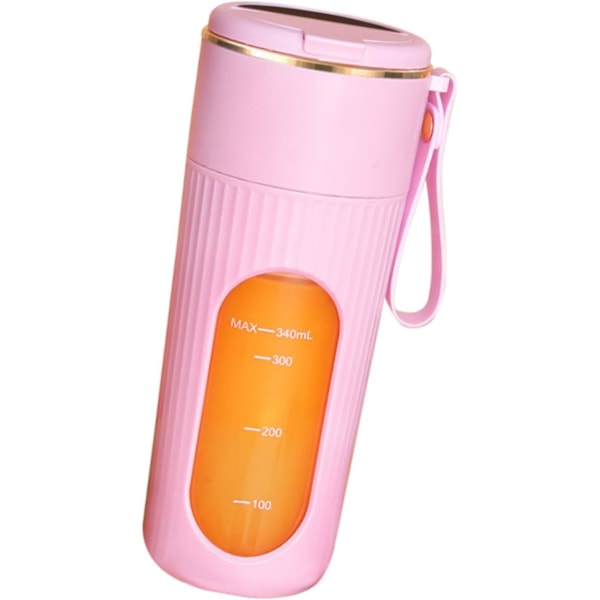 Bärbar Juicepress & Mixer för Smoothies 340ML Juicepressar Mixers Multifunktionella Fruktmixers med LED-Display Pink