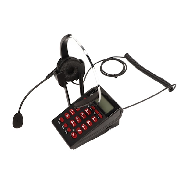 Brusreducerande sladdtelefon med headset, knappsats och samtals-ID för hem, callcenter och kontor