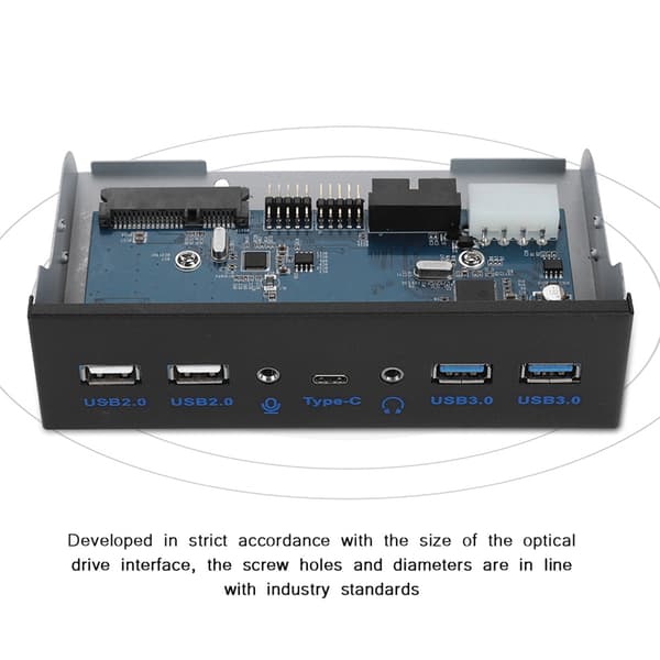 USB3.0 AUDIO Optisk Frontpanel 3,5 tum USB3.0 2.0 Typ c Mikrofonljud