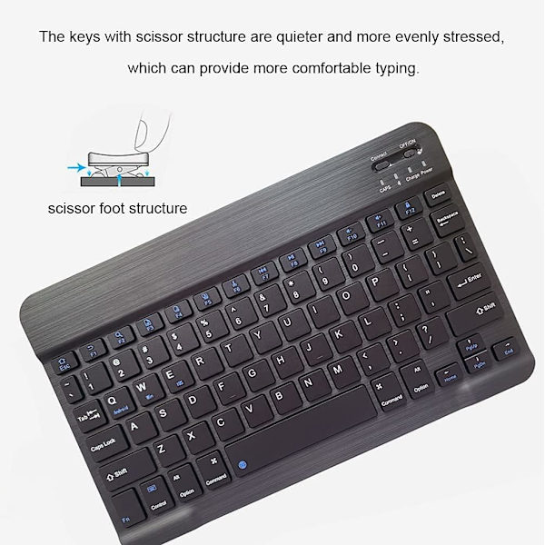 Återuppladdningsbart Bluetooth-tangentbord och mus-kombination Ultra-Slim bärbar kompakt trådlös mus tangentbord set för Android Windows Tablet