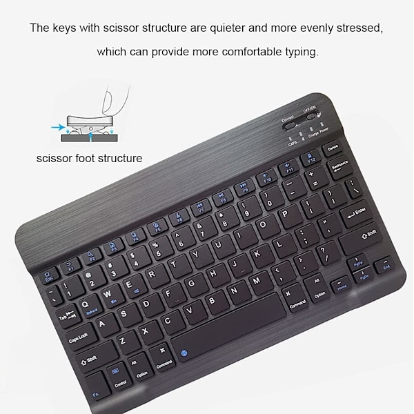 Ladattava Bluetooth-näppäimistö ja hiiri -yhdistelmä, ultraohut kannettava kompakti langaton hiiri-näppäimistösetti Android Windows -tabletille