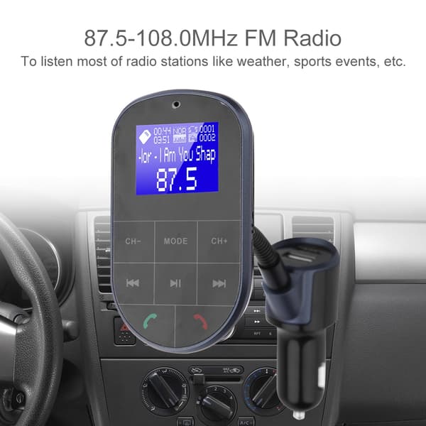 Hands-free samtale bil FM-sender lader klar LCD Bluetooth FM-sender billader