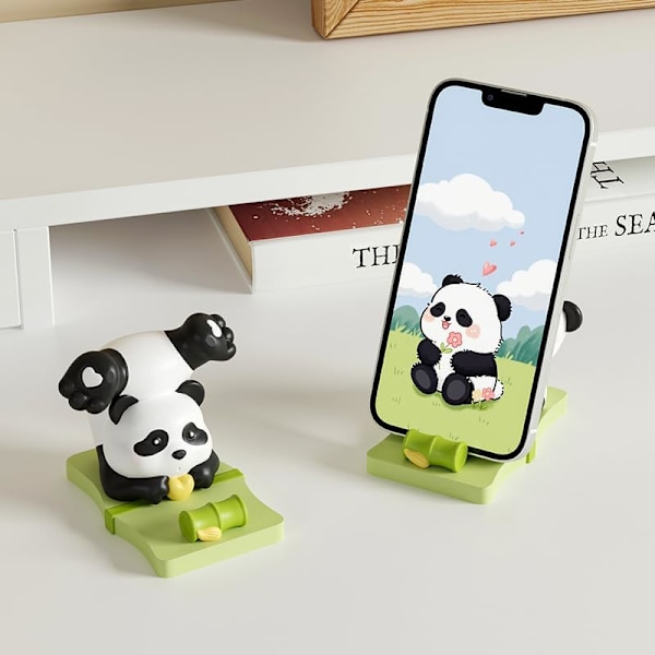 Unik söt mobiltelefonhållare för bilhållare Cool Fun 3D tecknad katt kanin djurdesign mobiltelefon surfplatta stativ för skrivbord Panda C