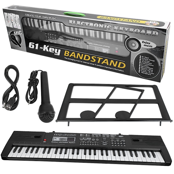 61 Keys Digital Music Electronic Organ Portable Keyboard with Microphone for Children