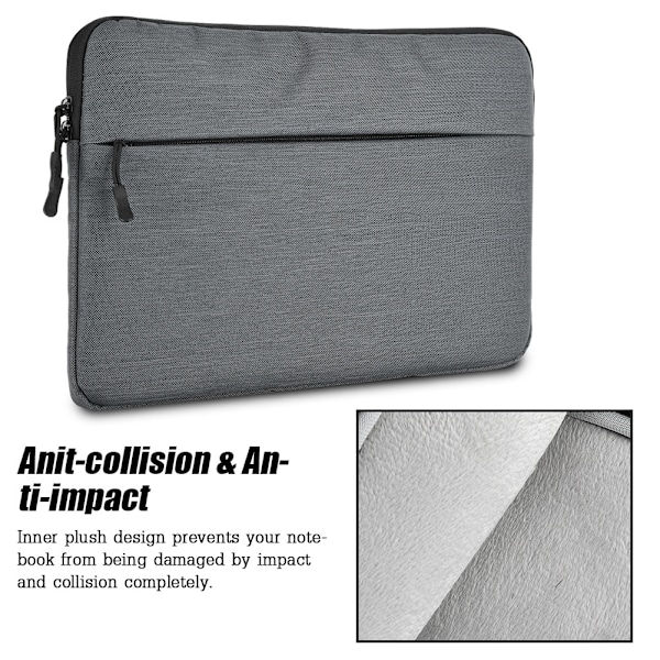 Anti-kollision Notebook-fodral Multi-interlayer Laptop-väska för 13in Notebook - Deep Gray