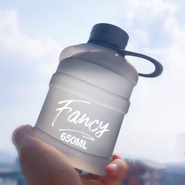 Mini Liten Ren Bøttekopp Plast Vannkopp Fancy [Frostet Svart] 650ml Enkeltkopp