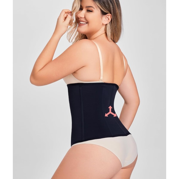 Midjetränare Korsett Dragkedja Mage Kontroll Shapewear Andningsbar Midja Cincher för Kvinnor Body Shaper Sport Girdle Black L