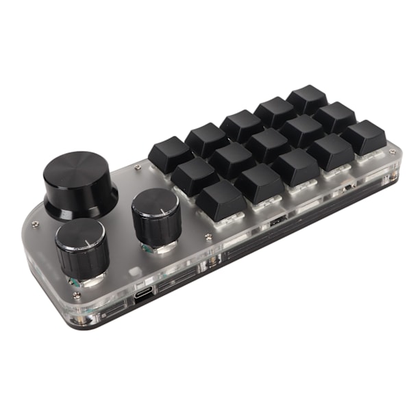 USB Mini 15-näppäiminen näppäimistö 3 nuppia Type C -liitäntä Bluetooth 2.4G langaton kolme liitäntätilaa DIY ohjelmoitava näppäimistö