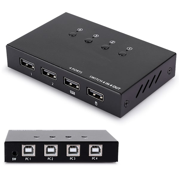 KVM-kytkin USB2.0, jaa laite HDMI 4 sisään 4 ulos tulostinjakamiseen, hiirelle, näppäimistölle 404K404K