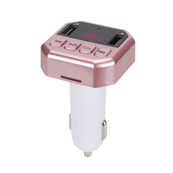 Bil Bluetooth Trådløs MP3 HD-spiller FM-sender Modulator Med Egen Lader(Rosa)