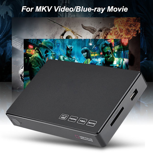 2.5 tuuman SATA-mediasoitin 32 Gt SD/MMC-stereokaiutin 1080P-video HDMI-mediasoitin -
