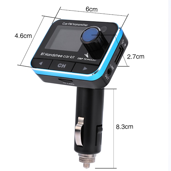 Bil trådlös Bluetooth FM-sändare Handsfree MP3 TF AUX USB-musikspelare Kit