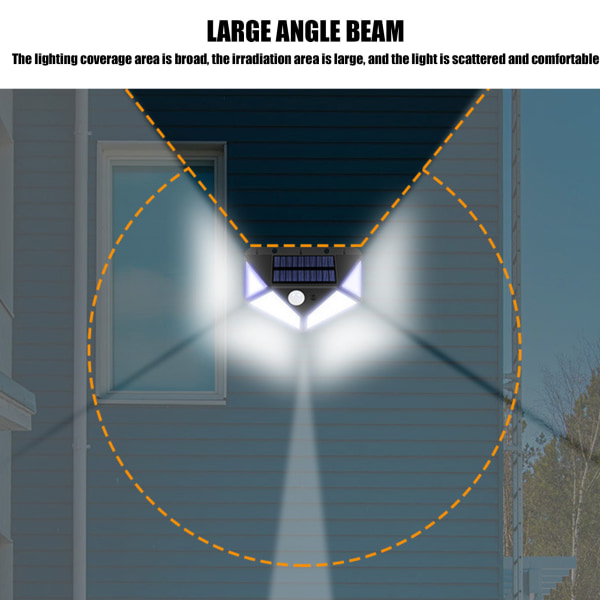 LED Solar Vegglampe Intelligent Body Sensing Vanntett Utendørs Hage Lys for Hage Yard Patio og Veikant
