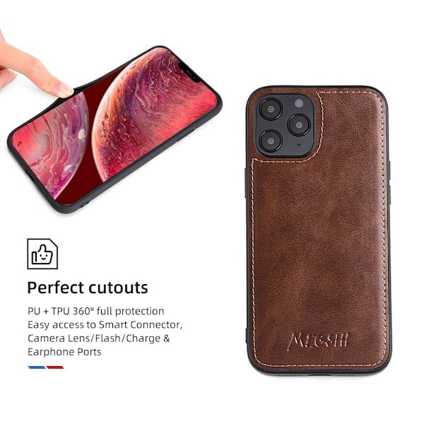 Plånboksfodral med kortfack och justerbart crossbody-snöre till iPhone 14, PU-läderfodral med stativ och kortfack