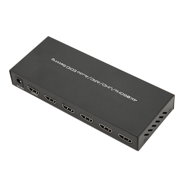 HDR HD Multimedia Interface Ljudextraktor 5 Port 18 Gbps Ljudextraktor Växellåda med Fjärrkontroll ARC 100‑240V EU-kontakt