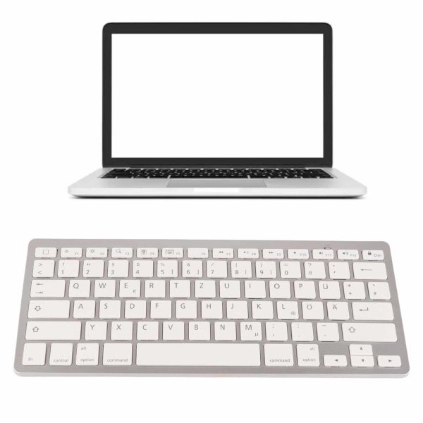 Trådløst tastatur Bærbart Universal Slim Silent Trådløst Bluetooth Tysk tastatur til IOS til Android til Windows