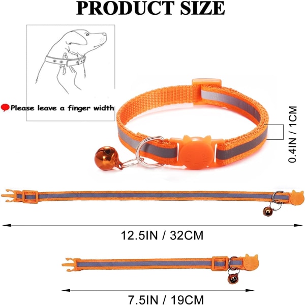 18 kpl heijastavat kissan ID-pannat kellolla, säädettävät 19-32 cm, pehmeät nailonista valmistetut säädettävät irrotettavat tunnistepannat pennuille ja kissanpennuille