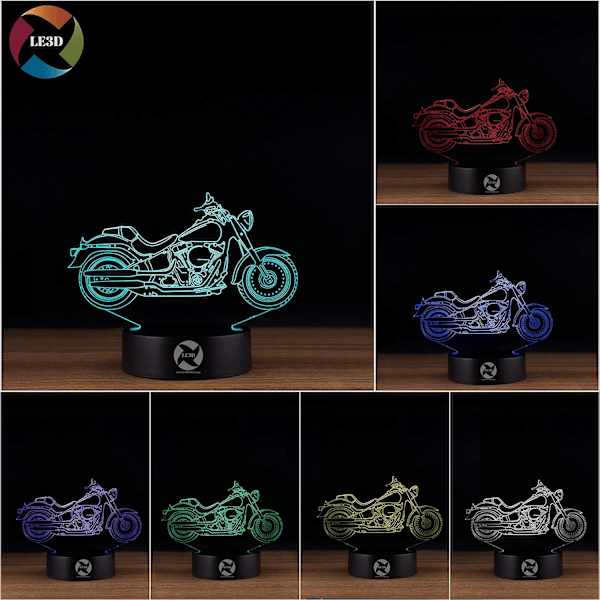 3D Optisk Illusion Nattlampa - 7 LED Färgväxlande Lampa - Svalt Mjukt Ljus Säkert för Barn - Skapar Fantastiska Drömmar