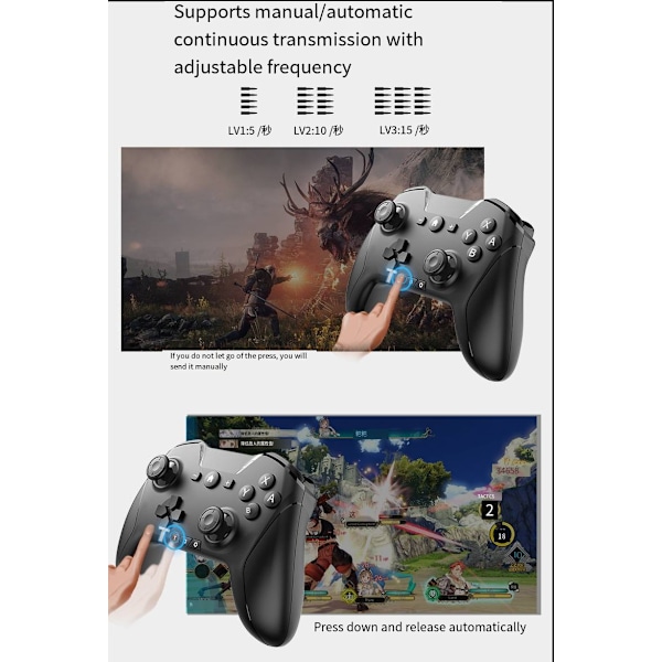 Til Nintendo Ns Switch Pro Håndtag Apple Computer Trådløs Bluetooth Mobiltelefon 2.4G Spilhåndtag White