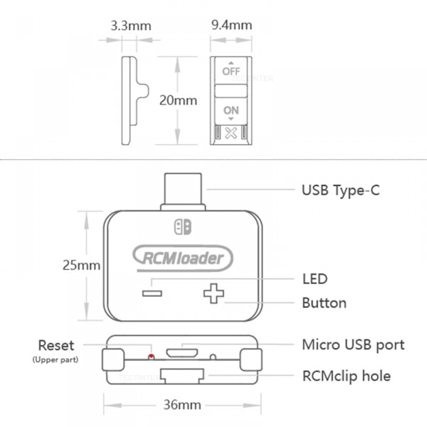 Rcm Loader Nintenton Switch, Payloads bin Loader til NS, RCM Loader Payloads Injector med Rcm Jig