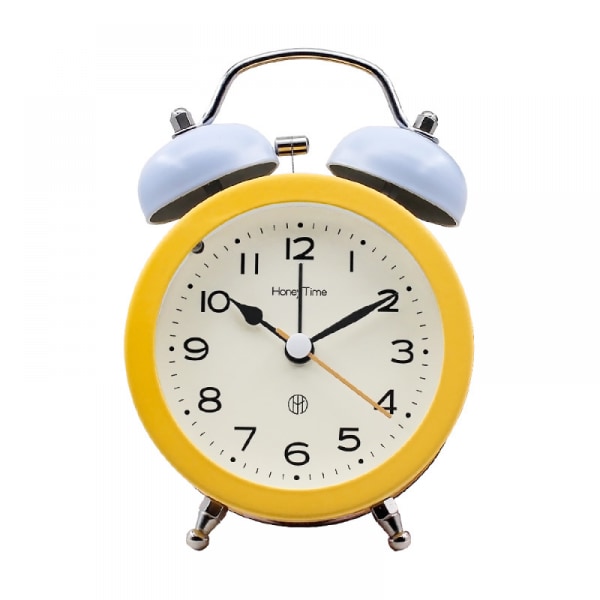 SAYTAY opiskelijoiden herätyskello, tikkauksen värillinen herätyskello, opiskelijan kodin sisustukseen tarkoitettu pöytäkello (keltainen)