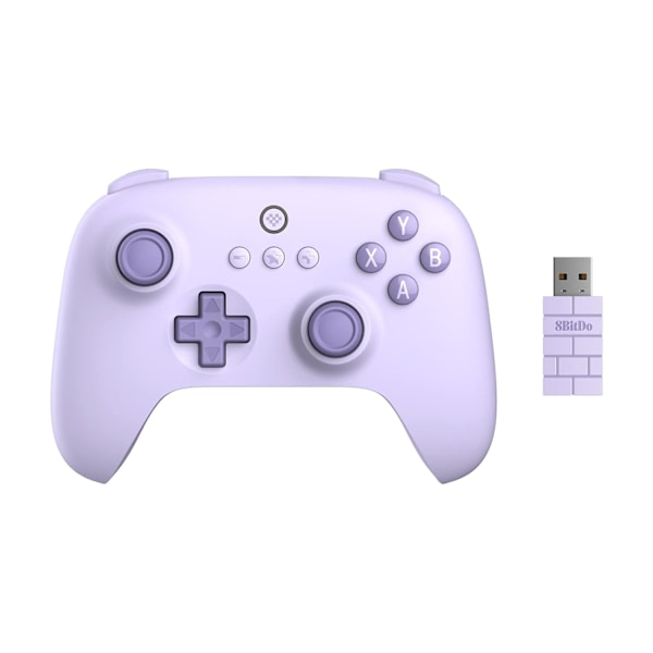 8Bitdo Ultimate C 2.4g trådlös handkontroll för Windows PC, Android, Steam Deck och Raspberry Pi Purple