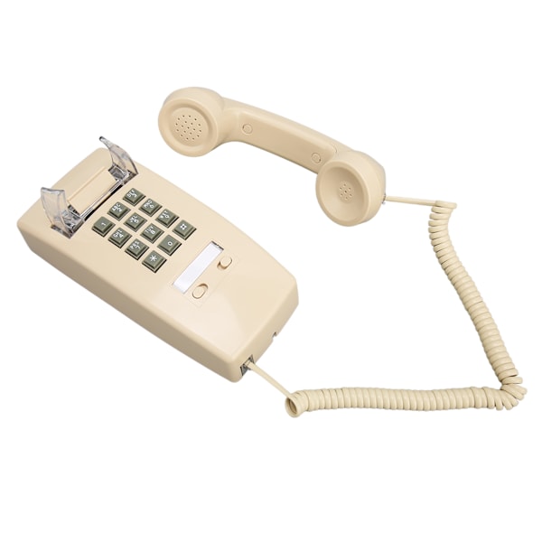 Retro veggtelefon, vanntett, dekorativ kablet telefon med volumkontroll for hjem, bar, bad, beige