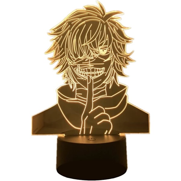USB Anime-valo Ken Kaneki LED-yövalo RGB 16 väriä vaihtuva 3D optinen illuusio sängynpäätylamppu kosketusohjauksella ja kaukosäätimellä kodin huoneen sisustukseen