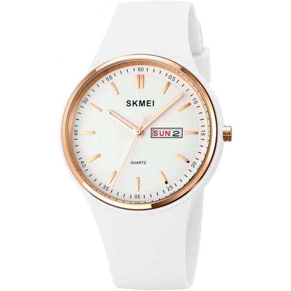 Dameur Dame Sports Silikonerem Stor Urkasse Stor Vandtæt Mode Casual Simpel Quartz Analog Dato Pige Gave