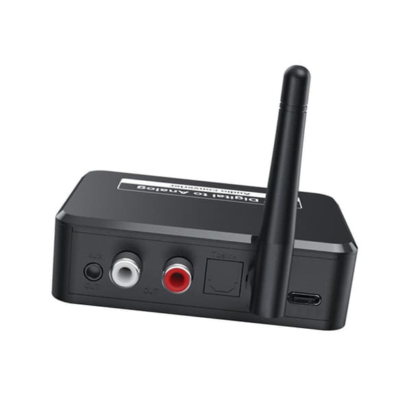 Bluetooth 5.1-mottaker Multifunksjon RCA 3,5 mm Jack Støtter U Disk-avspilling Digital til Analog Lydkonverter