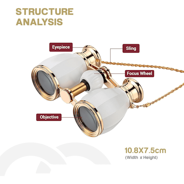 Mini kikkert Mini kikkert til voksne 4X30 Mini bærbare metalhalter kikkert, opera koncert scene skuespil