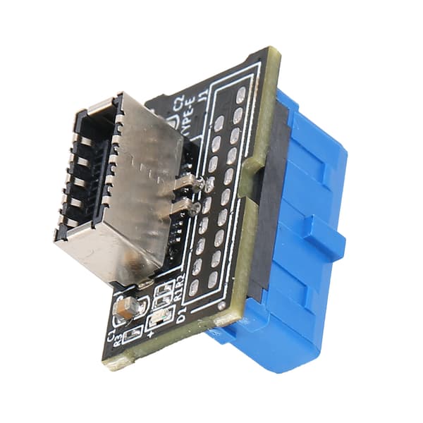 Adapterkort KeyA 20Pin TypeE til 19Pin USB 3.0 Han Udvidelse Frontpanel Stik