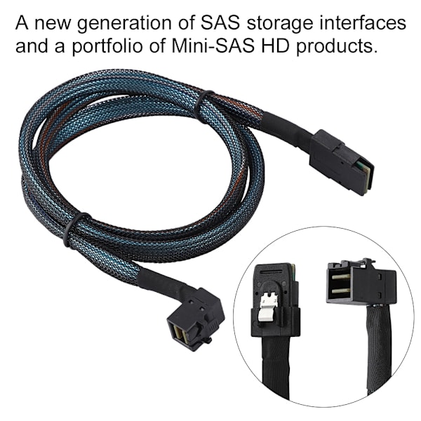 Cabledeconn HD SFF-8643 TIL SFF-8087 Mini SAS Server Dataoverføringskabel 0,8M
