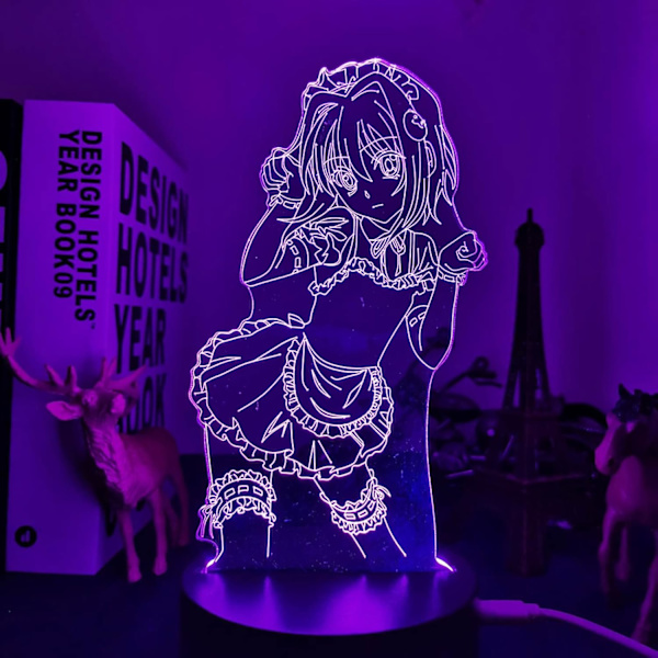 DxD Koneko Toujou LED Natlampe Til Soveværelsesindretning Natlys Fødselsdagsgave Anime 3D Lampe Koneko Toujou High School DxD