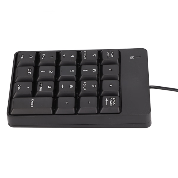 Nummerblok kablet 19 taster USB-interface drevfri bærbar sort bærbar numerisk tastatur til kontorbank supermarked