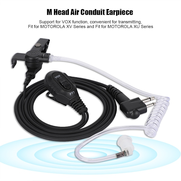 M Head Air Conduit Headset Hörlurar Öronproppar Stöd för VOX-funktion Passar för Motorola