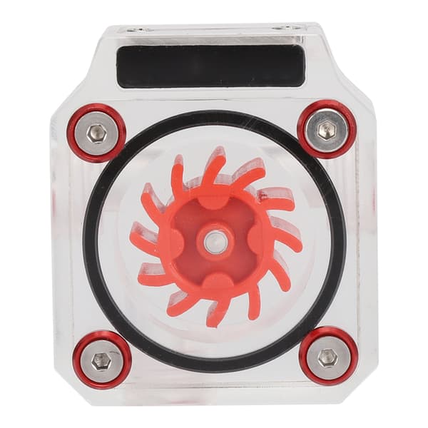 Vandkølings Flow Meter Transparent Akryl To-vejs 3 Huller Computer Tilbehør (Rød)