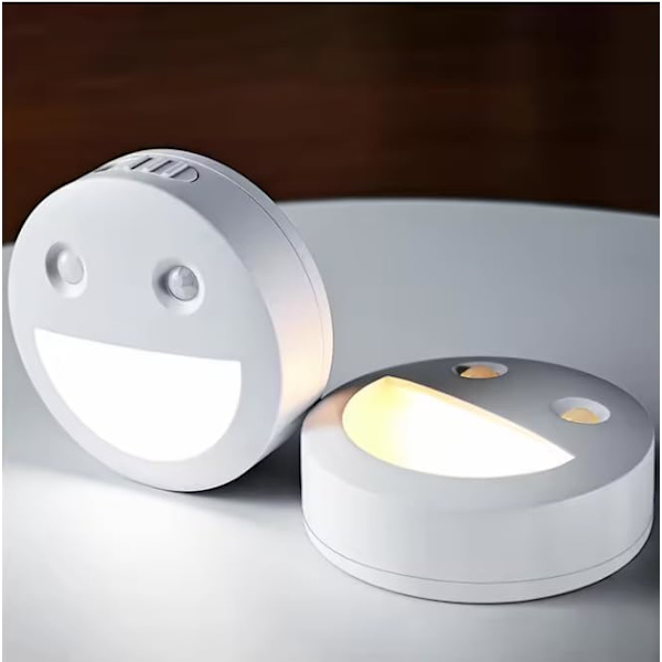 Smiley Smart Natlampe - Lyssensor + PIR Bevægelsessensor. Natlampe til børn med magnetisk krop, en ny hjemmets must-have! Bærbar natlampe