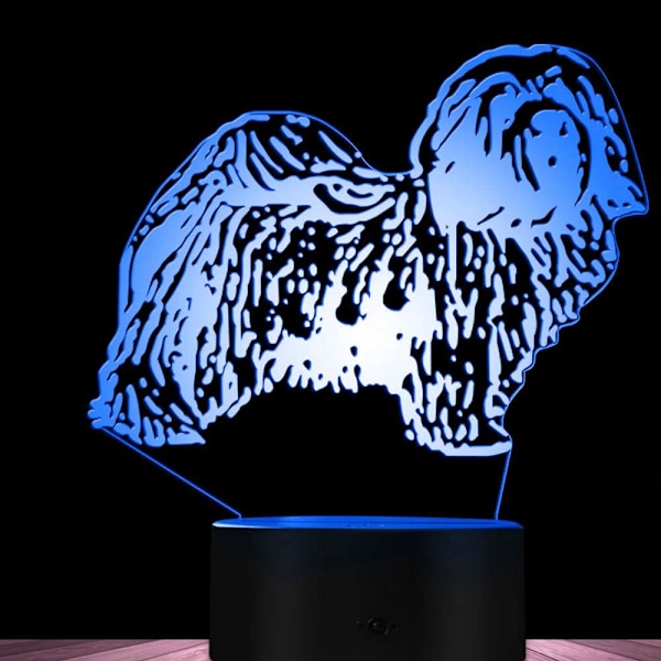 3D Hund Nattelys Bordskrive Optisk Illusjon Lamper 7 Farge Skiftende Lys LED Bordlampe Jul Hjem Kjærlighet Bursdag Barn Barn Dekor Leke Gave