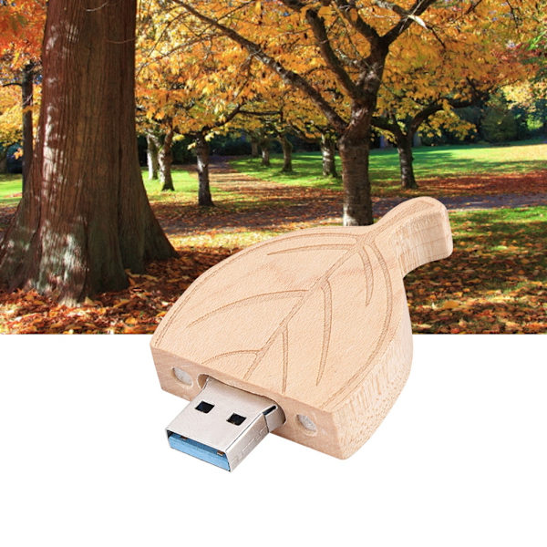 Træblad Flashdrev Opbevaring USB 2.0 U Disk Memory Stick Til PC Kompatibel USB1.1(32G)
