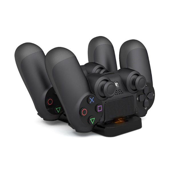 PS4-kontrollerlader, dobbel USB-ladestasjon for Sony Playstation 4 PS4, PS4 Slim, PS4 Pro Dualshock 4-kontroller