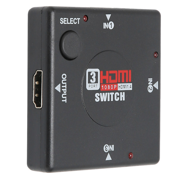 Vaihdin 3 sisään 1 ulos High Definition Multimedia Interface -äänenmuunninsignaalinjakaja