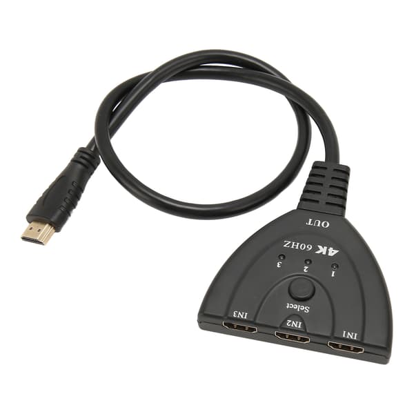 3 i 1 Out HD Multimedia Interface Switch 4K 60Hz 3x1 HD Multimedia Interface 2.0 Switch Hub med LED-indikator
