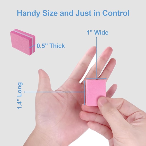 Nagelbuffertar (50-pack), Mini Buffer Block Nagelfil för Akrylnaglar och Naturliga Naglar, 100/180 Grit Nagelbuffer Block Bulk Buffning