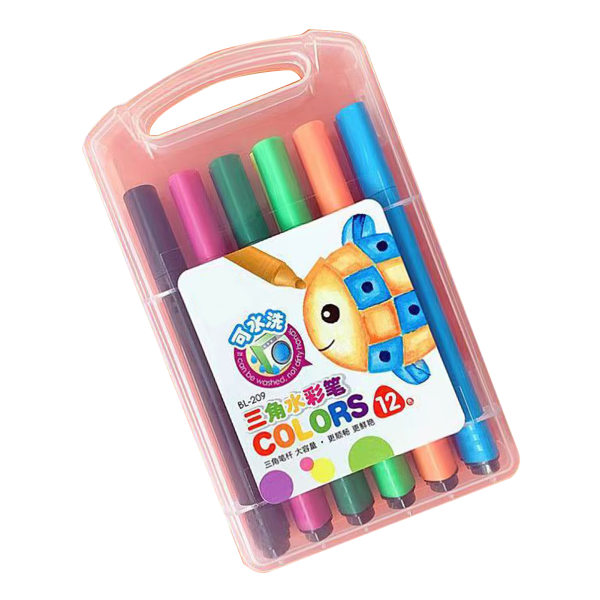 Drawing Pens 12 Bright Colors Portable Wide Application Stimulate Creativity Water Color Pen for Coloring Craft DIY