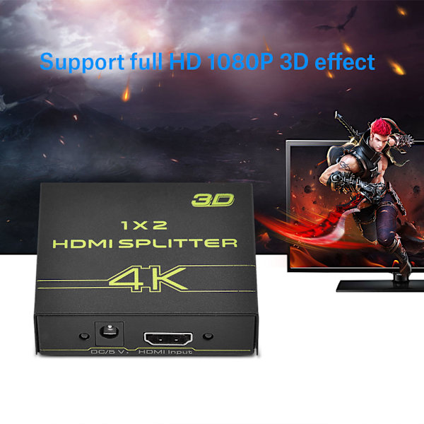 Mini 1 x 2 Full HD 4K x 2K HDMI-splitter 1 in 2 ut splitters V1.4a 3D 1080P
