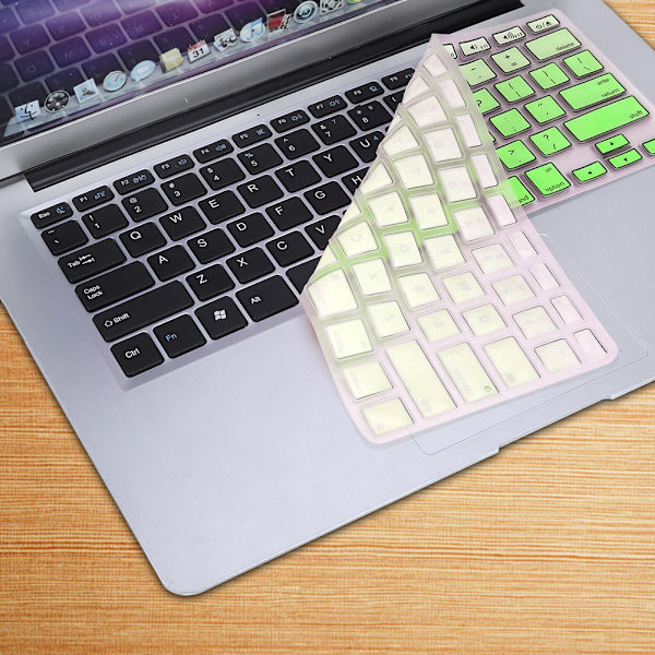 Vattentät och dammtät tangentbordsöverdrag för bärbar dator med låskant för MacBook Air/Retina/Pro - Grön